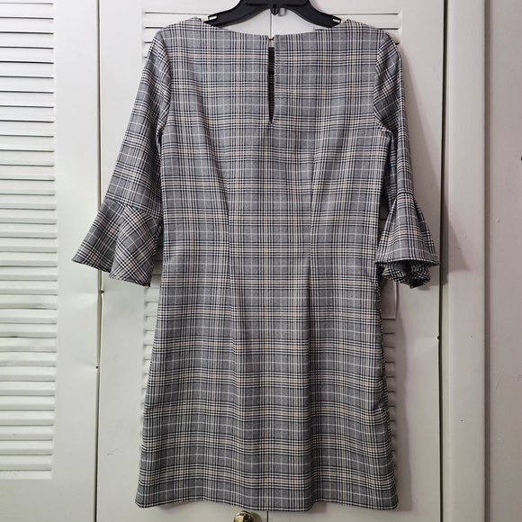 H&M Plaid Shift Bell Dress With Bell Cuffs - Picture 4 of 7